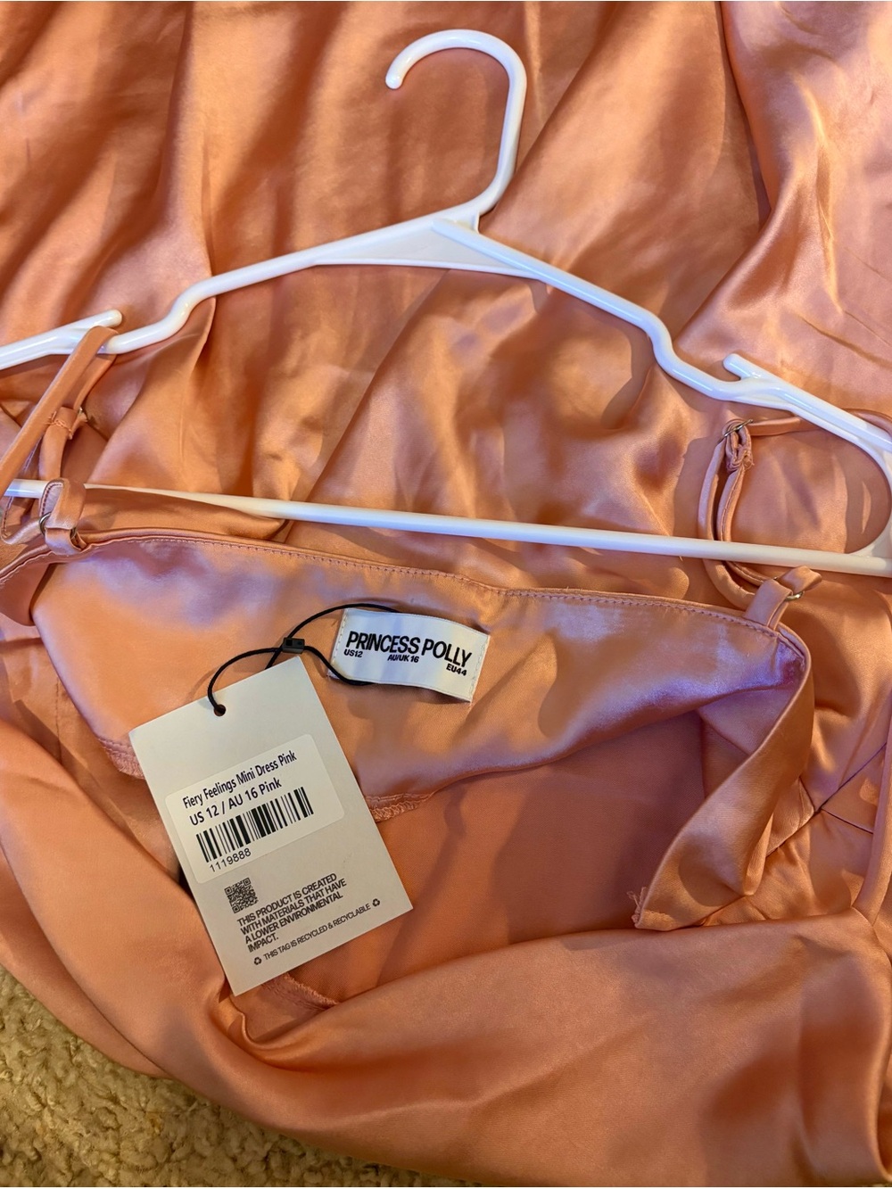 Princess Polly Rose Satin Slip Dress - Picture 1 of 3